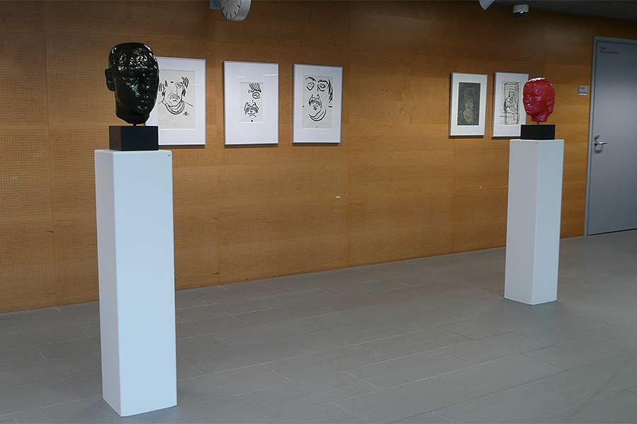 portrait sculpture and drawings