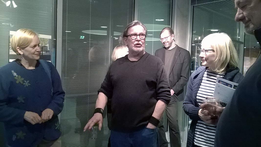 >> Professor (University of Lapland) Jaana Erkkilä, Sculptor Kari Huhtamo, Lecturer (University of Lapland) Tom Engblom, Lapin yliopiston sisustus- ja tekstiilimuotoilun yliopisto-opettaja Ritva Jääskeläinen ja Professor, Emeritus Juhani Tuominen.